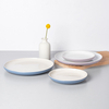 Nordic Style Blue And Pink Glazed Stoneware Tableware Set