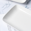 Hotel Restaurant Use White Ceramic Rectangular Plate 
