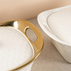 Ceramic Soup Pot with Gold Plating