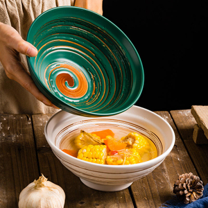 Retro Japanese Style Ceramic Household Noodle Bowl