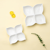 Creative Four-leaf Clover Shape Pure White Ceramic Snack Divider Platter
