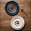 Japanese Style Spiral Patterned Porcelain Tableware Set