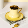 European Style Luxury Gold Edged High Aesthetic Porcelain Coffee Cup And Saucer Set