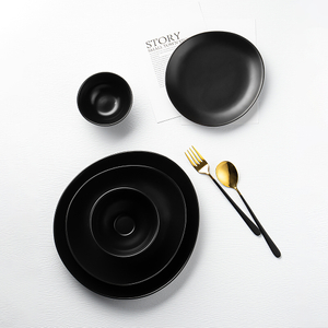 Creative Matte Black Ceramic Dinnerware Set for Sale