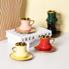 European Style Luxury Gold Edged High Aesthetic Porcelain Coffee Cup And Saucer Set