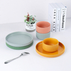 Matte Striped Ceramic Plate And Bowl Set Dinnerware