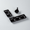 Black And White Matte Ceramic Partition Sauce Dish