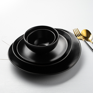 Creative Home Use Black Ceramic Tableware Set